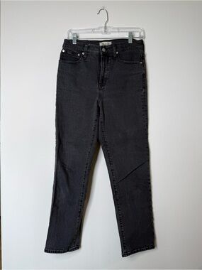Madewell Perfect Vintage Jean in a washed black, women’s 26